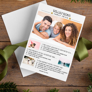 Fun Unique Christmas Family Trivia Photo Collage Holiday Card
