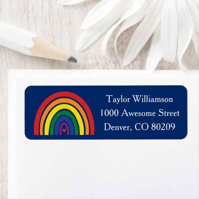 Fun Unique Colorful Stylish LGBT Gay Pride Rainbow Label (Insitu)