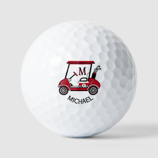Fun Unique Custom Cart Monogram Name Golf Balls Zazzle