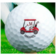 Fun Unique Custom Cart Monogram Name Golf Balls