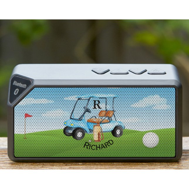 Fun Unique Custom Golf Cart Monogram Name   Bluetooth Speaker (Creator Uploaded)