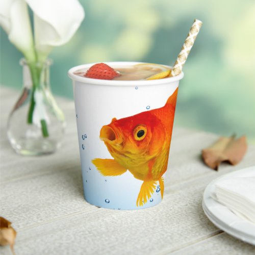 Fun Unique Goldfish Fish Bowl Water Paper Cups