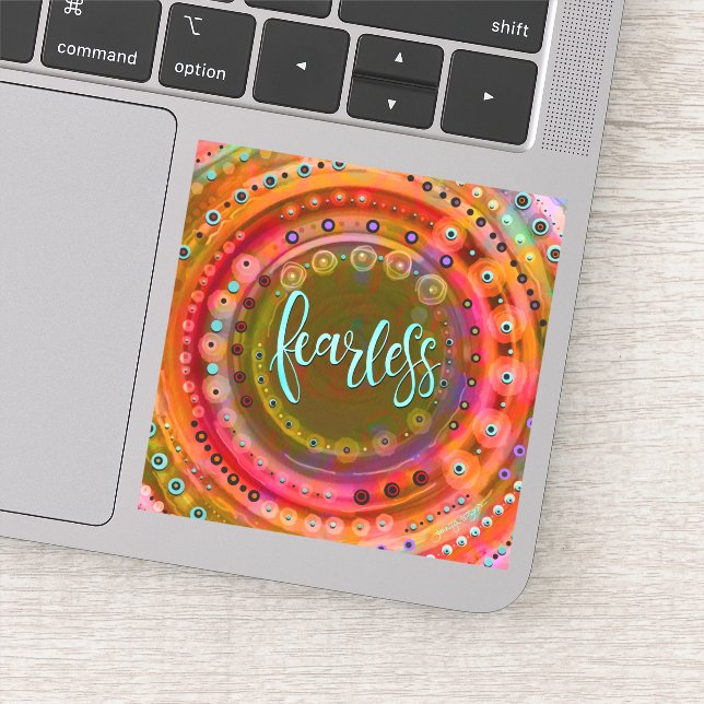 Fun Unique Inspirational Colorful Fearless Sticker (Detail)