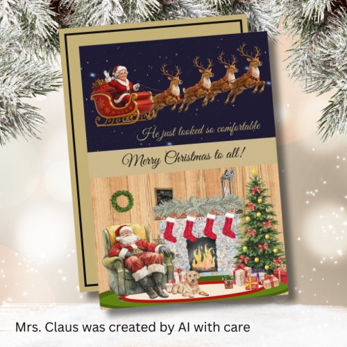 *Fun Unique Mrs. Santa Claus on Christmas Eve Holiday Card