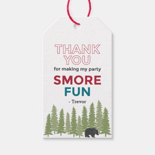 Fun Unique Personalized Camp Birthday Thank You Gift Tags