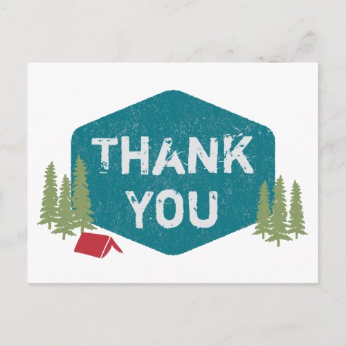 Fun Unique Personalized Camp Birthday Thank You Postcard