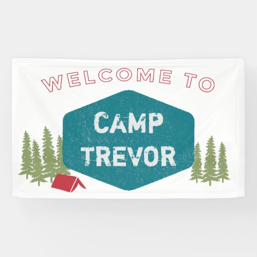 Fun Unique Personalized Camp Name Birthday Party Banner