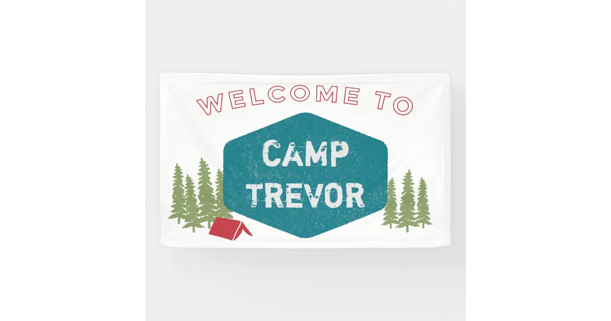 Fun Unique Personalized Camp Name Birthday Party Banner | Zazzle