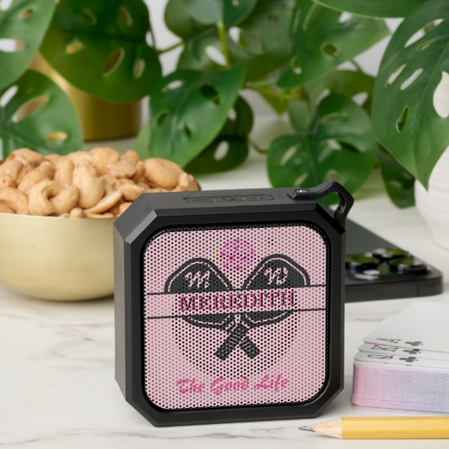 Fun Unique Pickleball Gal Monogram Name   Bluetooth Speaker (Insitu(Table))