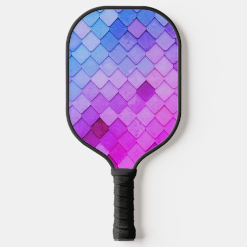 Fun Unique Purple Pink Tile Pattern Pickleball Paddle