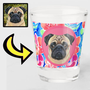 Fun Unique Your Pet Dog Puppy Custom Photo Shot Glass