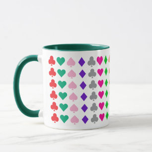 Fun, Uplifting Colored Playing Cards Suits Pattern Mug