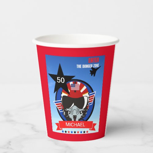 Fun USA Fighter Jet Pilot Birthday Party Paper Cup