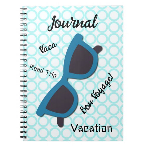 Fun Vacation Road Trip Sunglasses Art Notebook