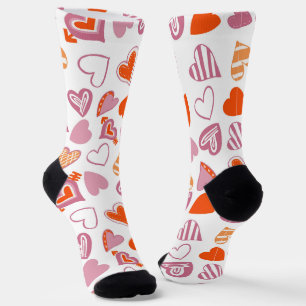 Fun Valentine Hearts Socks