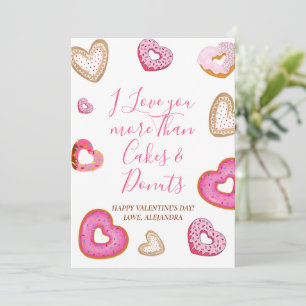 Fun Valentine Love More Than Donuts Cute Valentine Thank You Card
