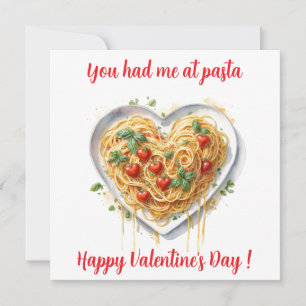 Fun Valentine Pasta Heart Italy Holiday Card