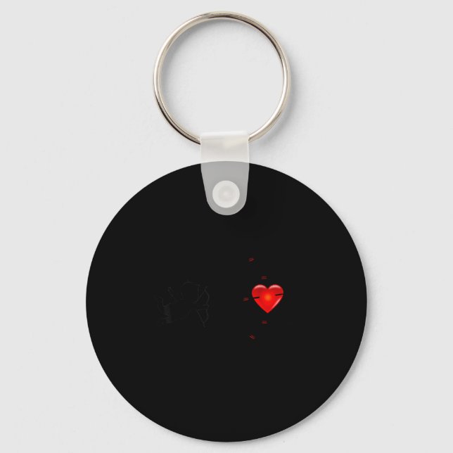 Fun Valentine's Day - Cud Heart &amp; Arrows Tee S Keychain (Front)