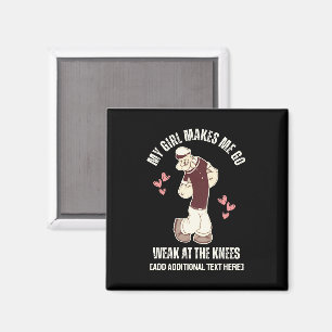Fun Valentines Day POPEYE Weak At The Knees Magnet