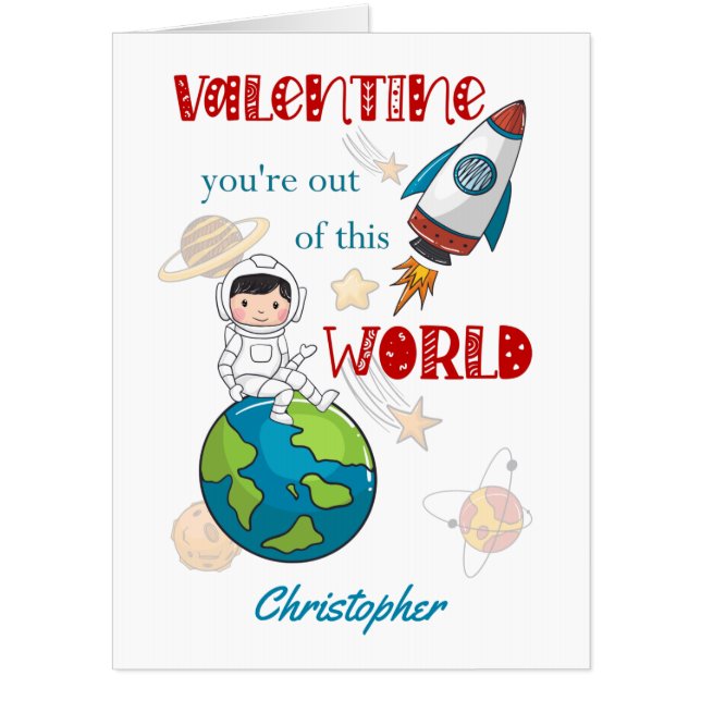 Fun Valentines Day Space Out Of This World Card (Front)