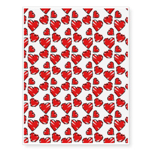 Fun Valrentine Heart Scribbles Temporary Tattoos