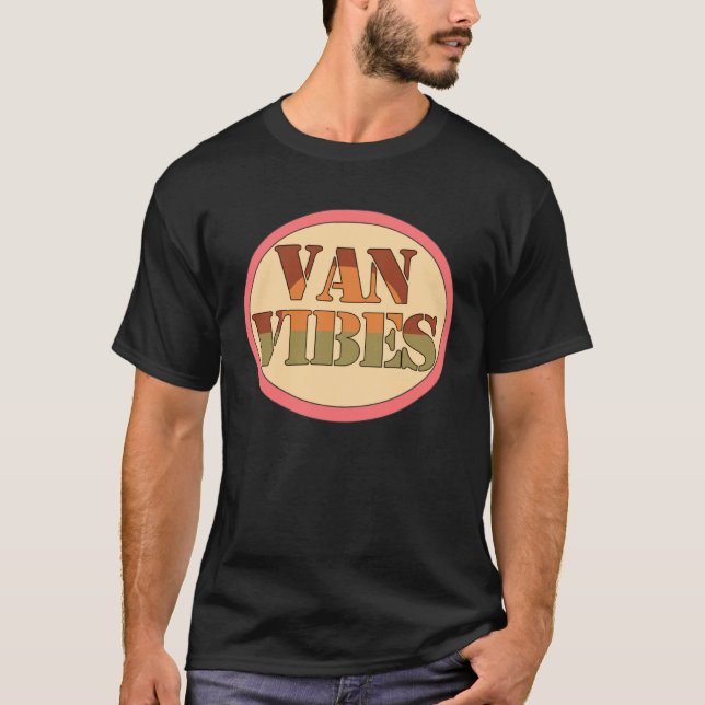 Fun Van Vibes Retro Van Life Camper T-Shirt (Front)