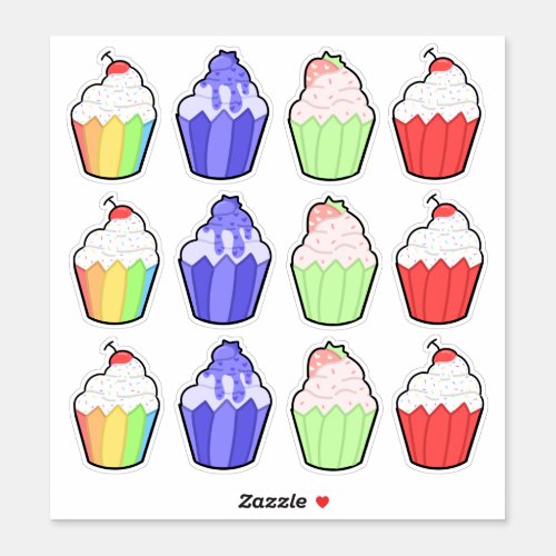 Fun Variety Pack of Cupcake Stickers