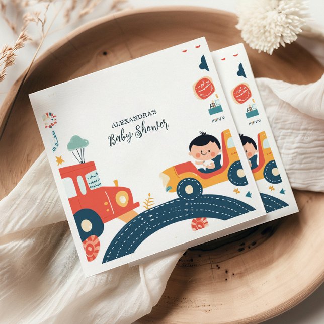 Fun Vehicle Cars Boy Baby Shower Napkins (Creator Uploaded)