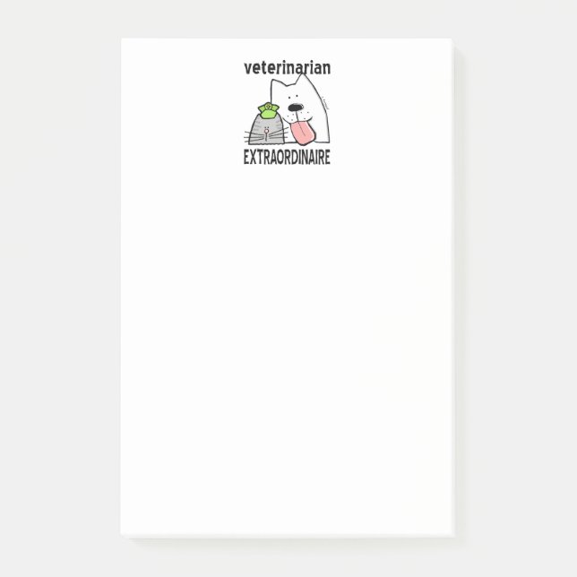Fun Veterinarian Extraordinaire Post-it Notes (Front)