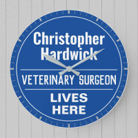 Fun Veterinary Surgeon Wall Plaque Style Large Clock
