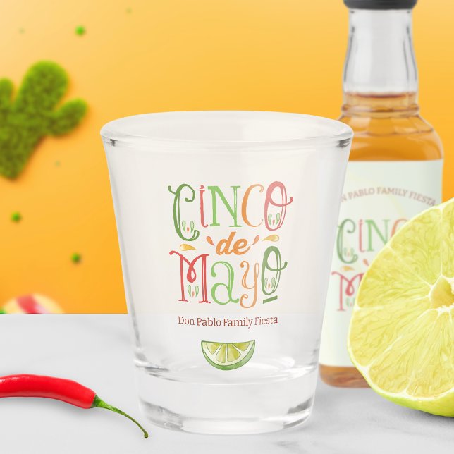 Fun Vibrant Cinco de Mayo Fiesta Party Shot Glass (Creator Uploaded)