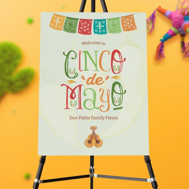 Fun Vibrant Cinco de Mayo Party Welcome Foam Board (Creator Uploaded)