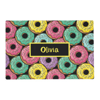 Fun Vibrant Glazed Donuts Placemat