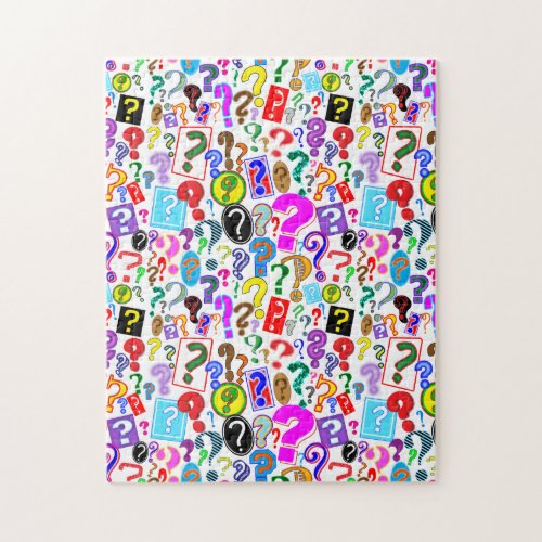 Fun Vibrant Pattern of Question Marks Jigsaw Puzzle