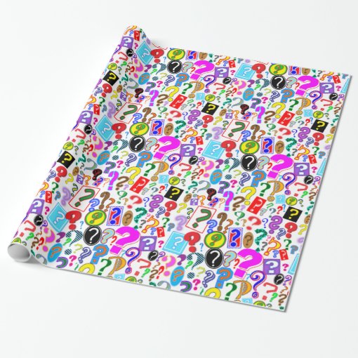 Fun Vibrant Pattern of Question Marks Wrapping Paper Zazzle