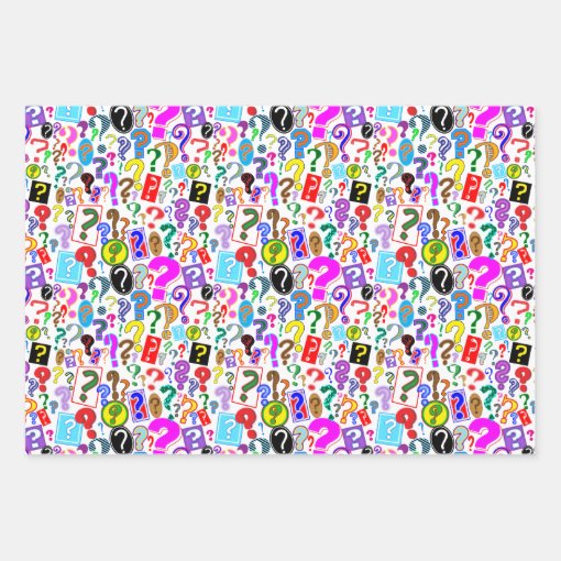 Fun Vibrant Pattern of Question Marks Wrapping Paper Sheets Zazzle