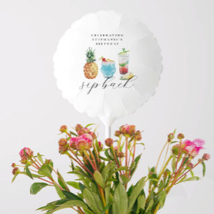 Fun Vibrant Sip Back Cocktails Birthday Party Balloon