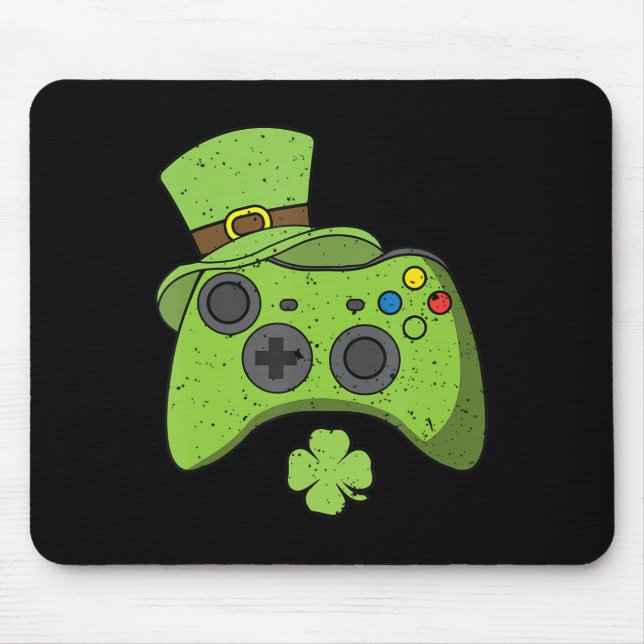 Fun Video Game Console St Patricks Day Kids Gamers Mouse Pad (Front)