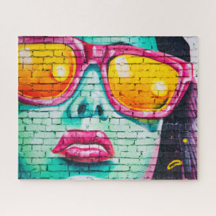 Fun vintage art puzzle, graffiti jigsaw puzzle