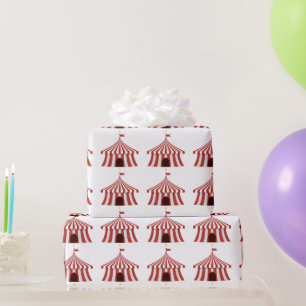 Fun Vintage Carnival Circus Red White Tent Wrapping Paper