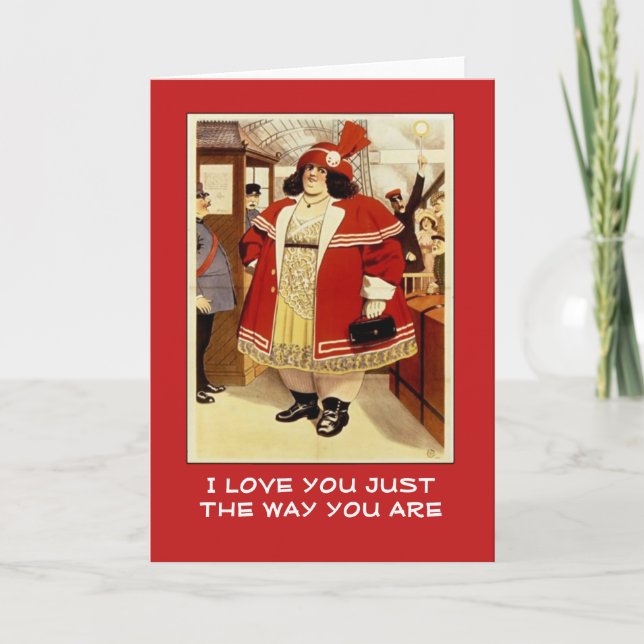 Fun Vintage Circus Poster Valentine Card (Front)