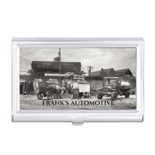 Fun Vintage Garage Auto Repair Business Card Case