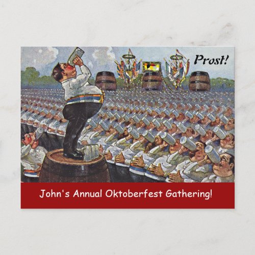 Fun Vintage Oktoberfest Octoberfest Invitation PC Postcard