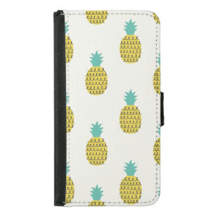 Fun Vintage Pineapple Seamless Illustration. Samsung Galaxy S5 Wallet Case