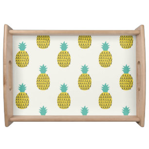 Fun Vintage Pineapple Seamless Illustration. Serving Tray