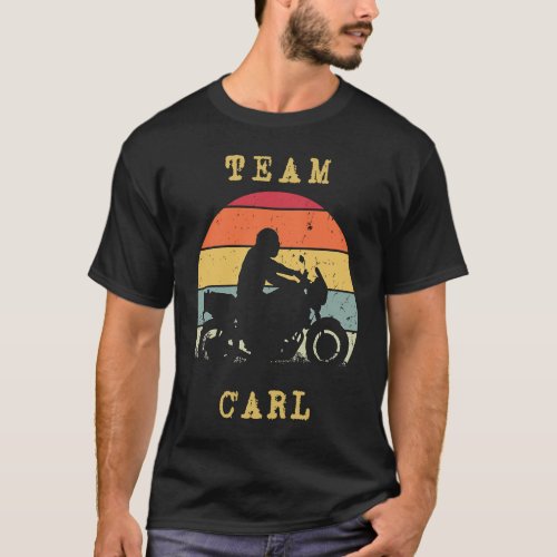 Fun Vintage Retro Sunset Carl Motorcycle Biker Rid T_Shirt