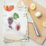 Fun Vintage Retro Typography Fruits & Vegetables  Kitchen Towel<br><div class="desc">The cute design features a plethora of painted watercolor fruits and vegetables in vibrant colors with vintage nostalgia.  Ideal gift for yourself and others for any special occasion,  including Mother's Day and Father's Day,  Christmas,  and more.</div>