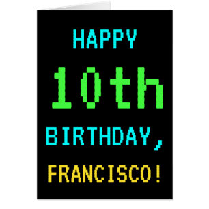 Fun Vintage/Retro Video Game Look 10th Birthday Cards