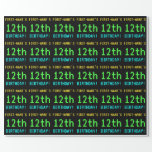 [ Thumbnail: Fun Vintage/Retro Video Game Look 12th Birthday Wrapping Paper ]
