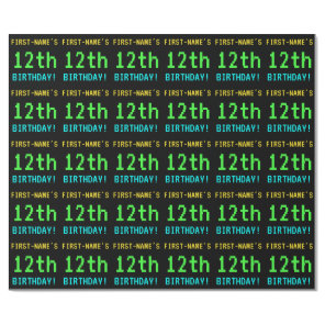 Fun Vintage/Retro Video Game Look 12th Birthday Wrapping Paper